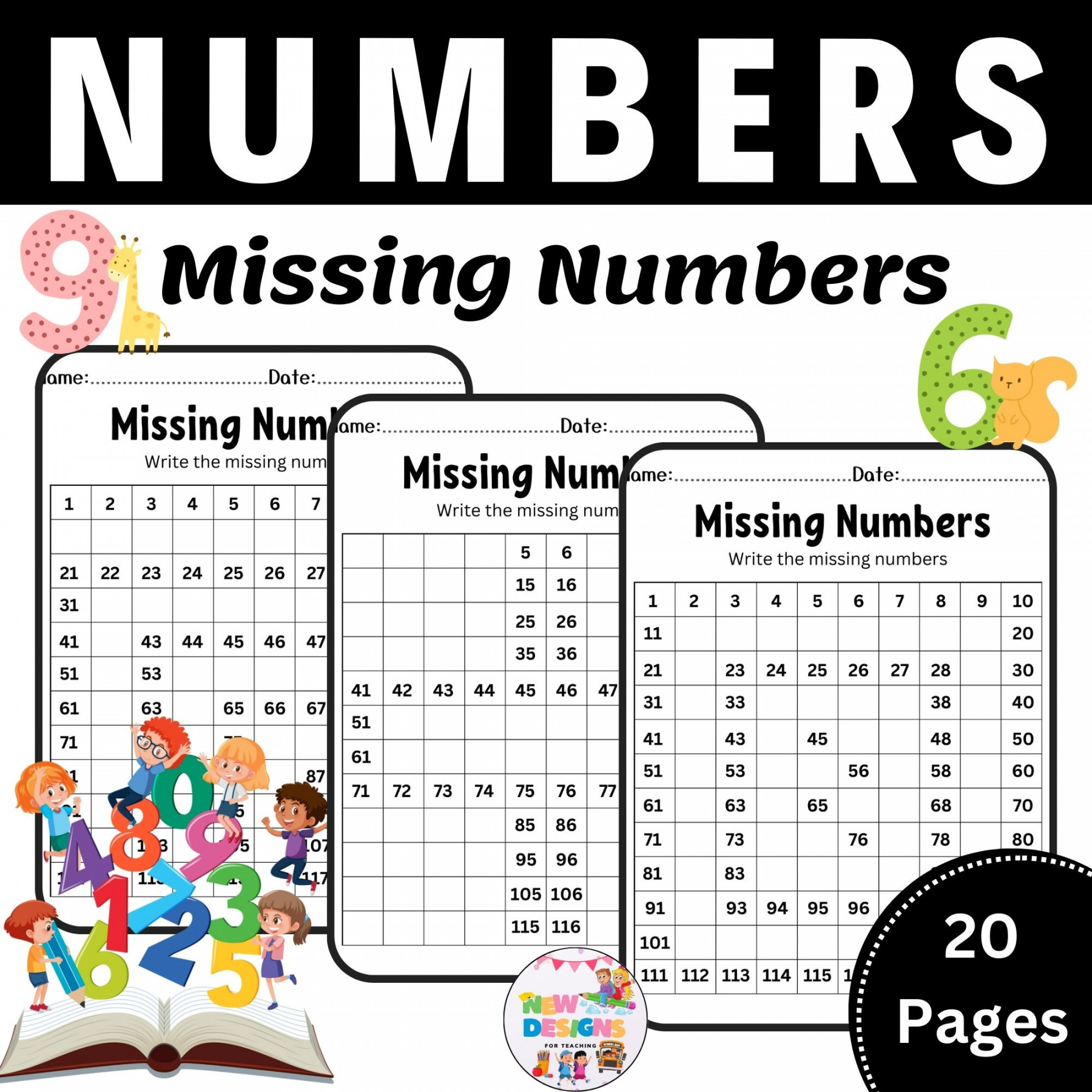 Missing Numbers Activity to  / Printable Worksheets For Kids