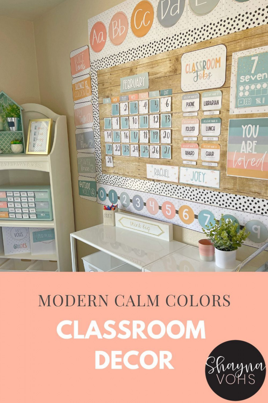 Modern Calm Colors Classroom Decor Bundle Editable  Classroom