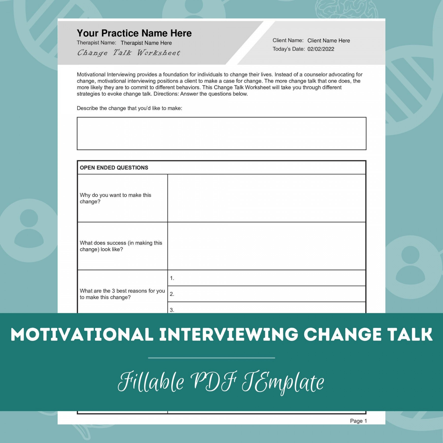 Motivational Interviewing Worksheets Pdf