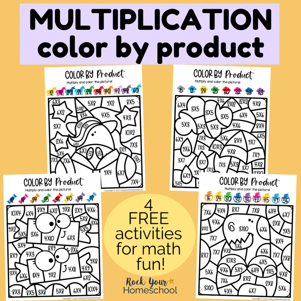 Multiplication Coloring Worksheets - Rock Your Homeschool