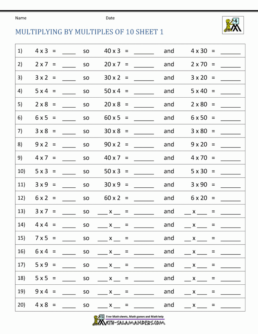 Multiplying by Multiples of