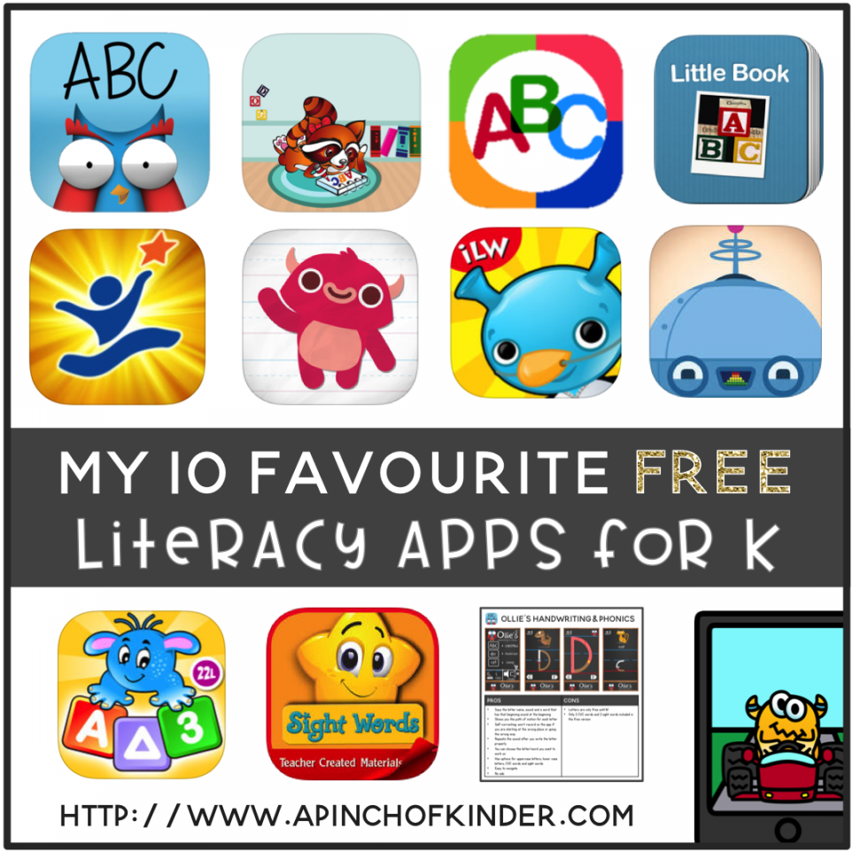 My  Favourite FREE Literacy Apps for Kindergarten - A Pinch of