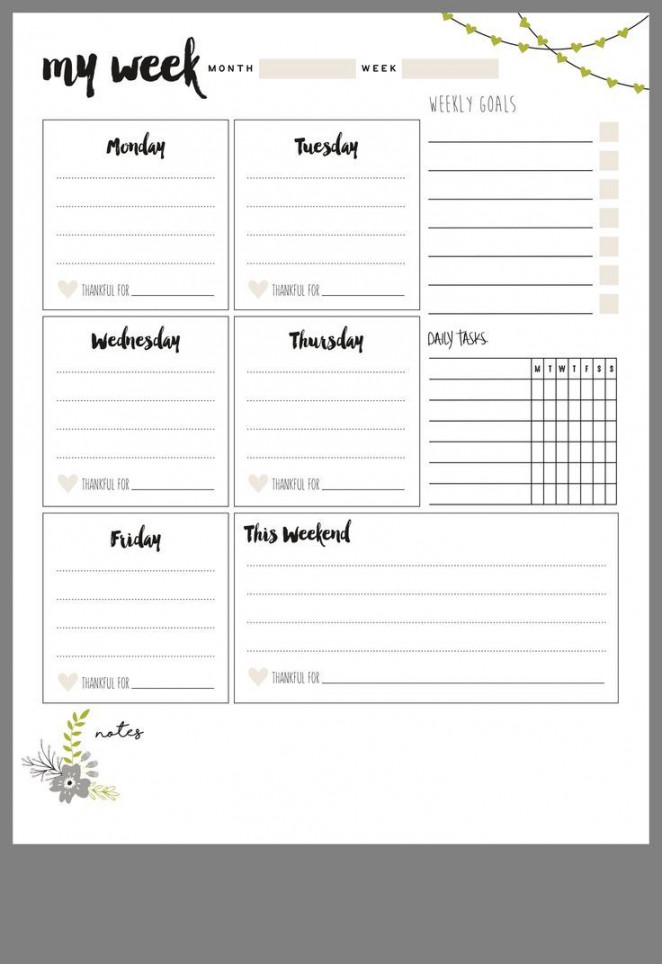 my week at a glance weekly planner  Weekly planner sheets, Weekly