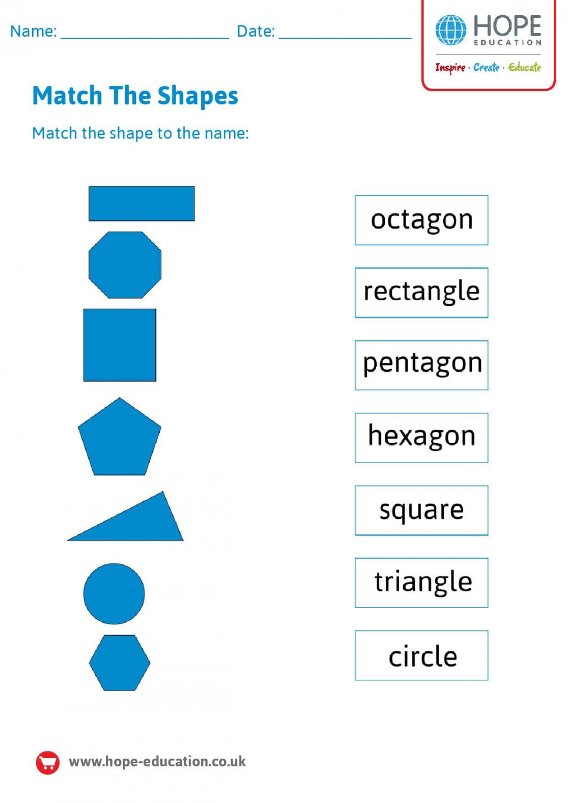 Name the D shape: A worksheet