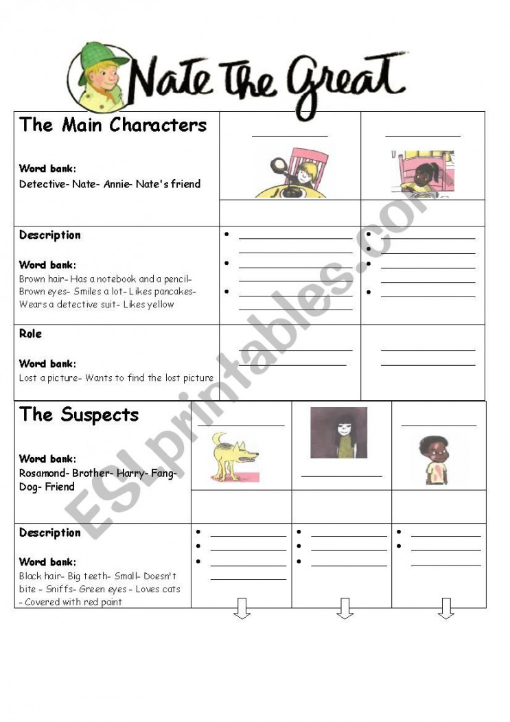 Nate the Great Part  - ESL worksheet by Val