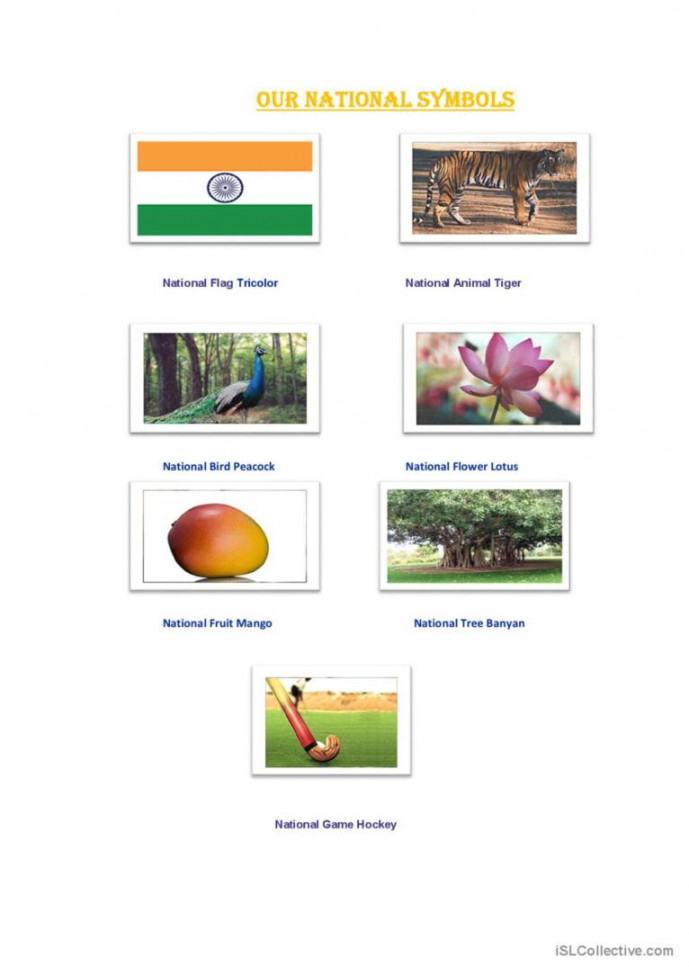 National Symbols: English ESL worksheets pdf & doc