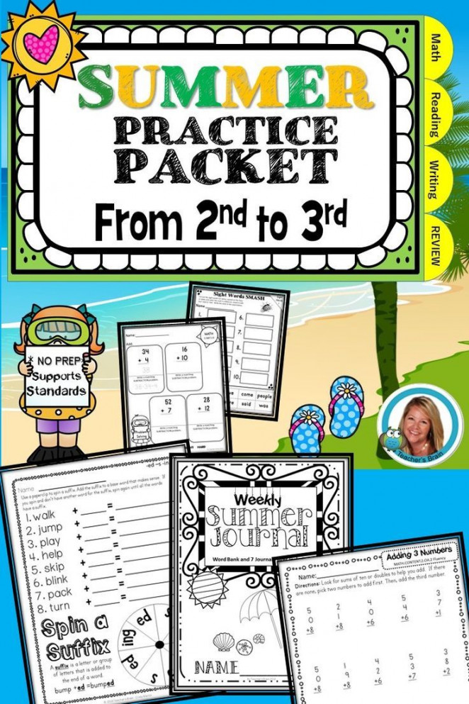 nd Grade Summer Packet for nd Grade to rd Grade  Summer packet