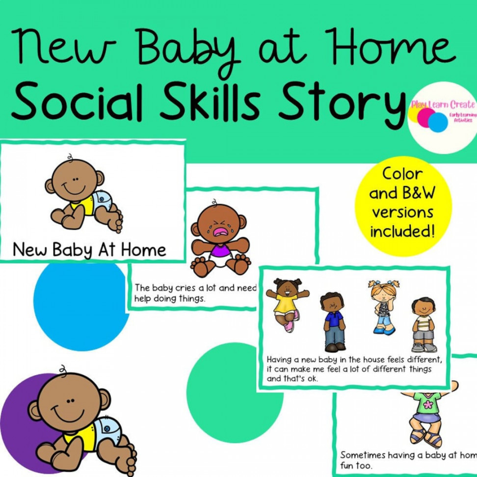 New Baby at Home Social Skills Story, Printable Social Skills