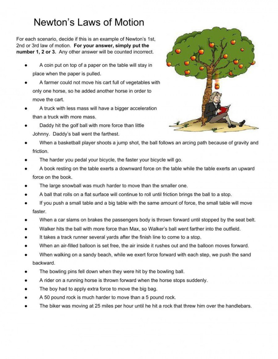 Newtons Laws of Motion worksheet  Live Worksheets