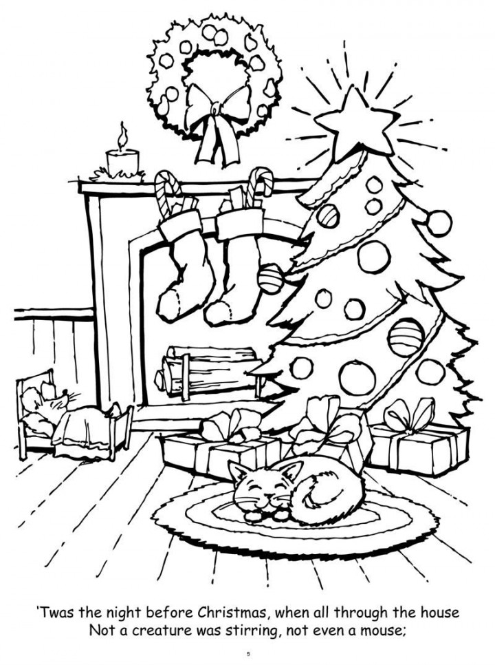 Night Before Christmas Coloring Pages  Christmas coloring books