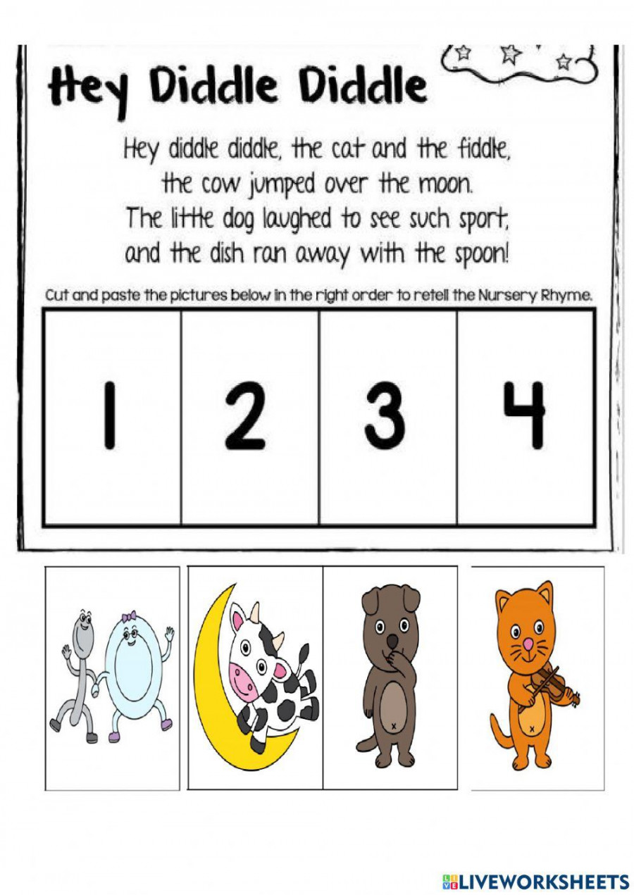 NURSERY RHYME Hey Diddle Diddle worksheet  Live Worksheets