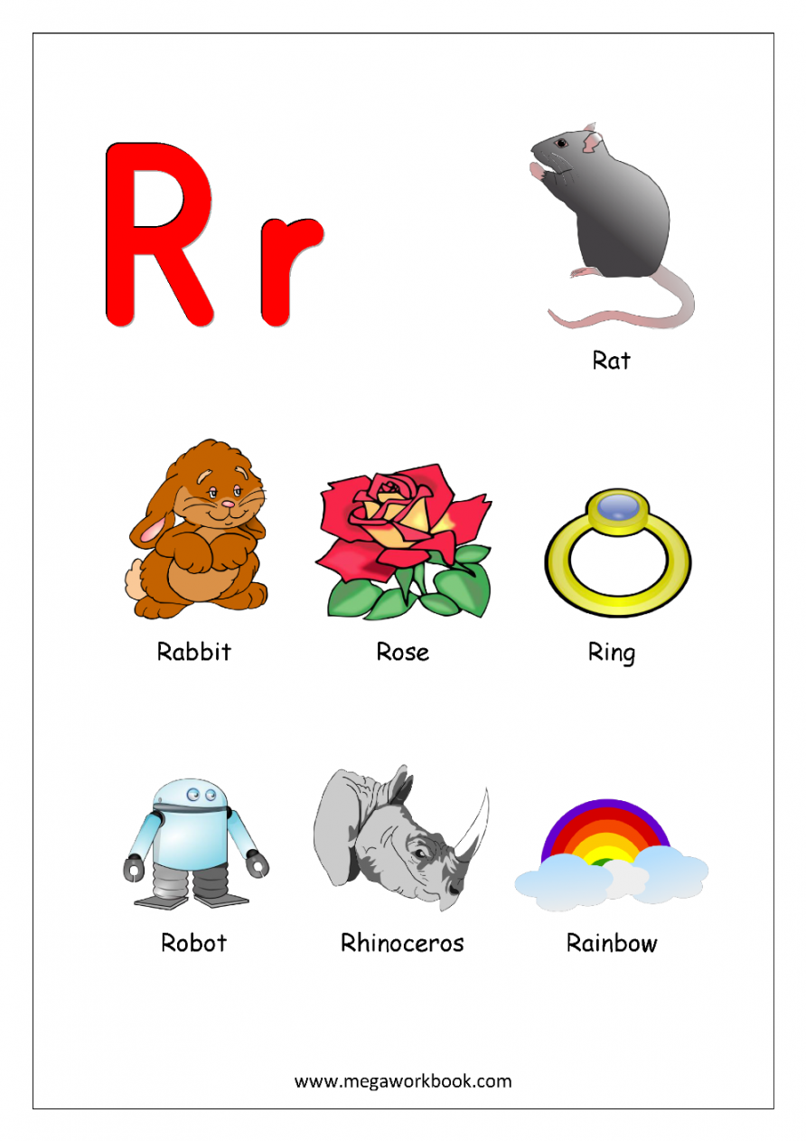 Objects Starting With Alphabet - R  Alphabet worksheets preschool