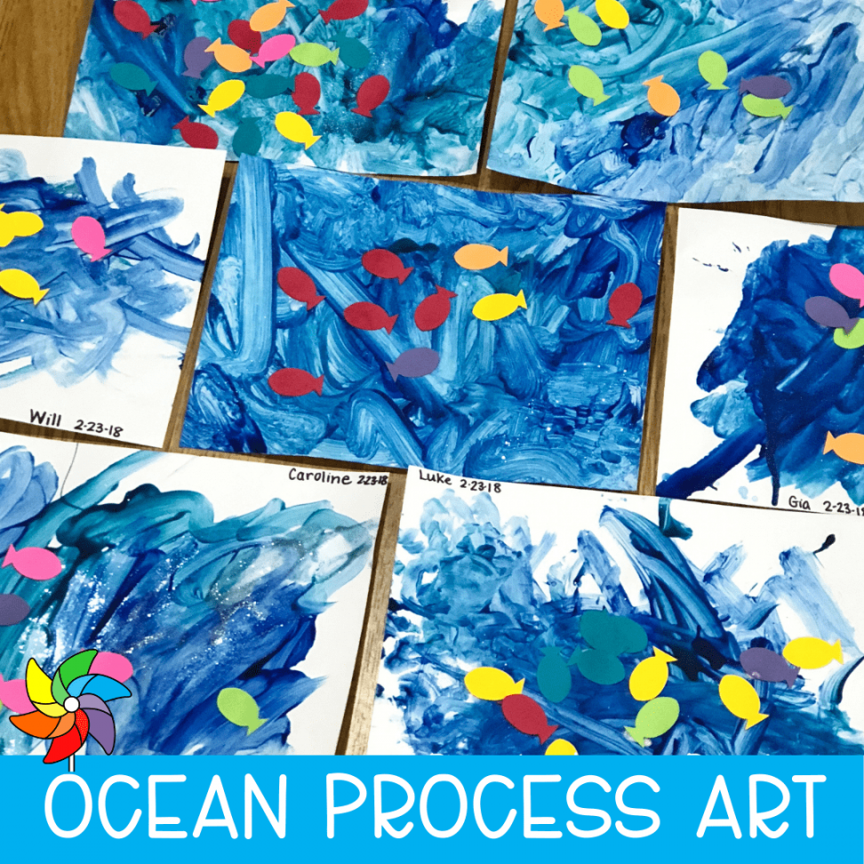 Ocean Process Art Project - Painting with Preschoolers