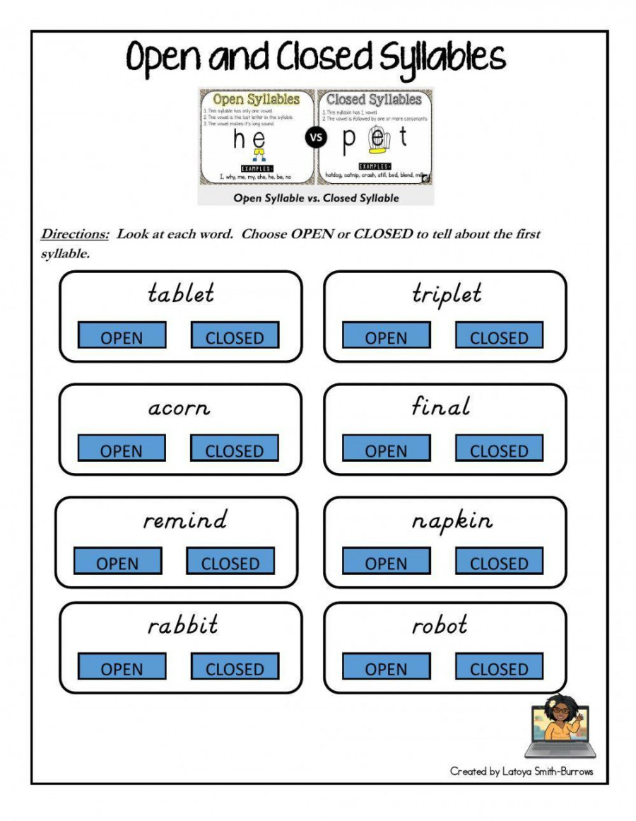 Open and closed Syllables exercise  Live Worksheets