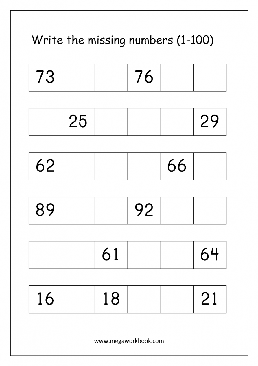 Ordering Numbers Worksheets, Missing Numbers, What comes before