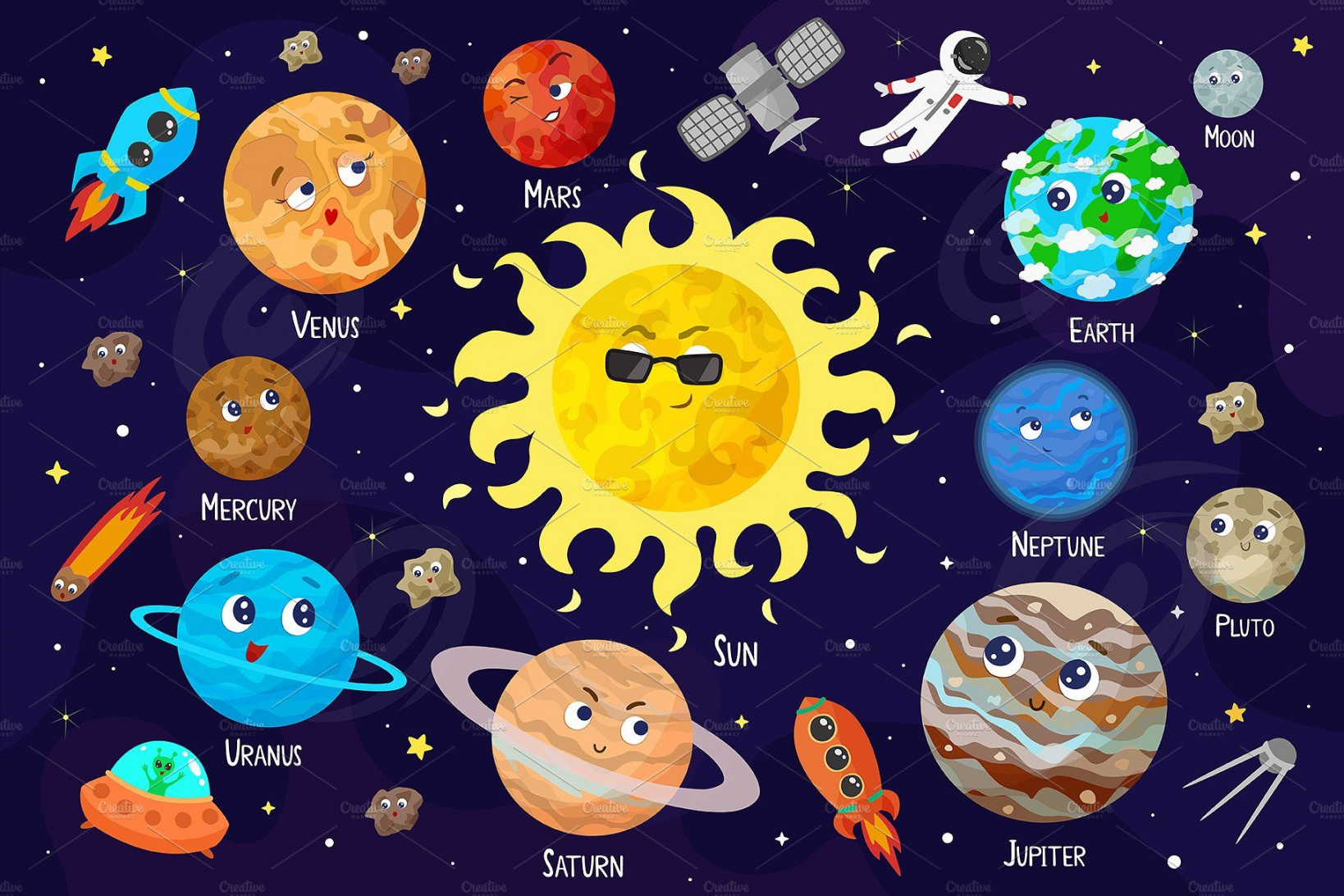 Outer Space for kids  Art drawings for kids, Flip book animation