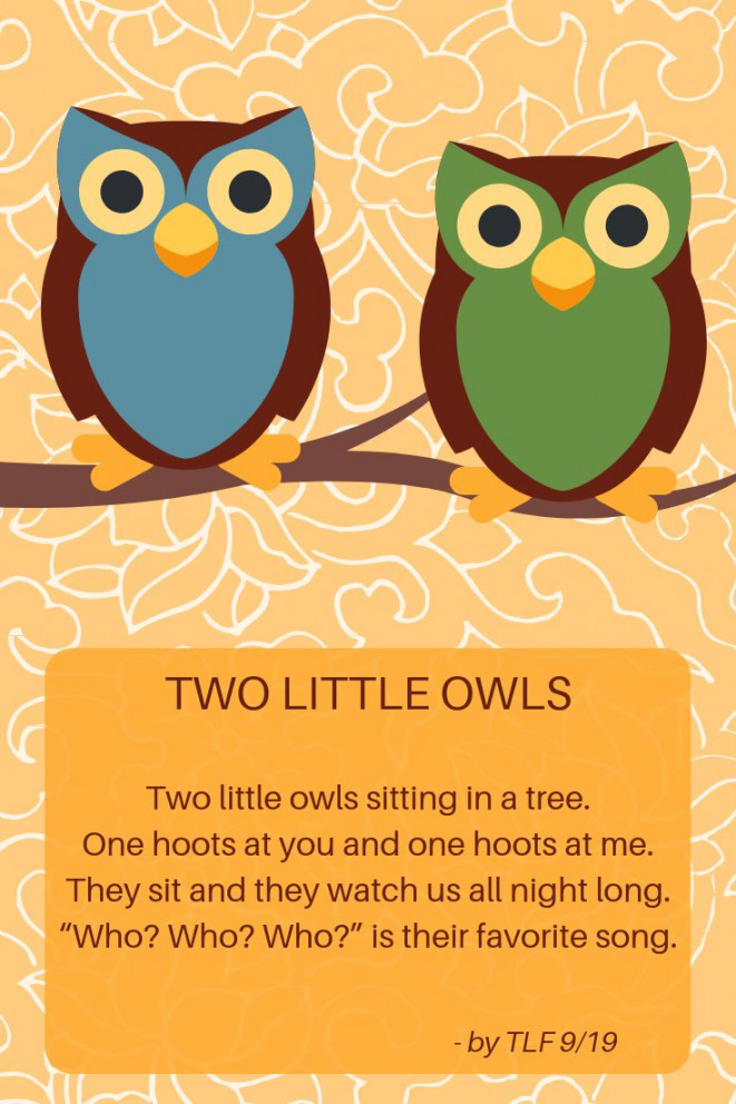 Owl Fingerplay  Preschool poems, Rhyming poems for kids