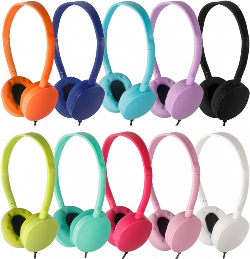 Packs Classroom Kids Headphones Bulk Colourful Class Set of Headphones  for Students Kids Toddler Boys Girls Teenagers and Adults ( Pieces,