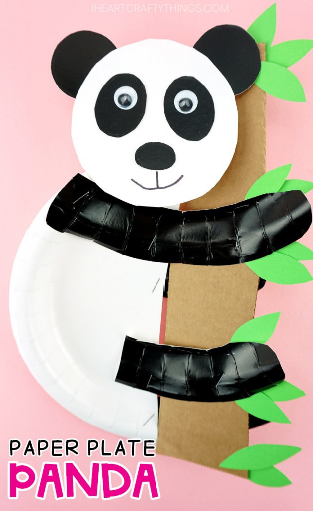 Paper Plate Panda Bear Craft - I Heart Crafty Things