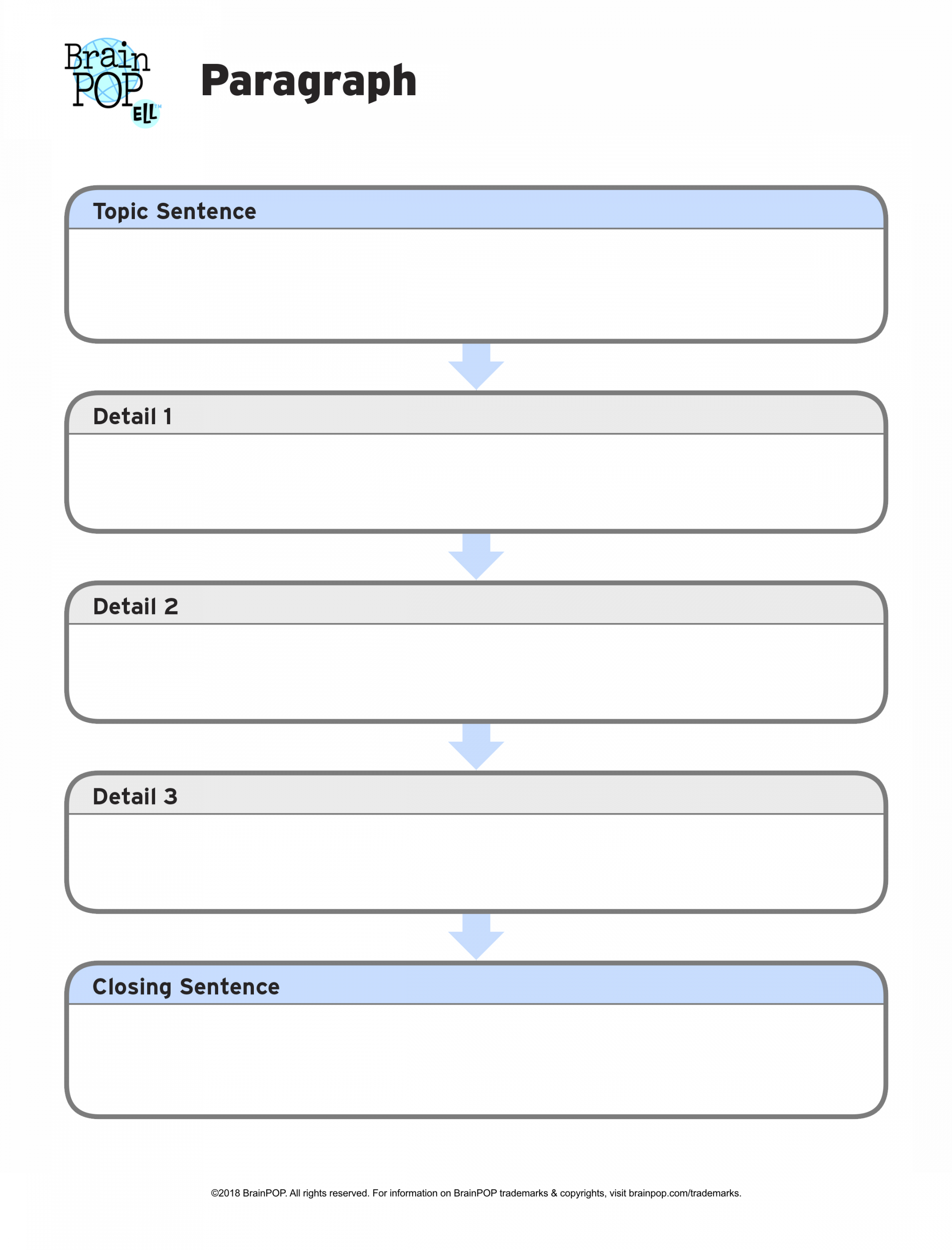 Paragraph Graphic Organizer  BrainPOP Educators