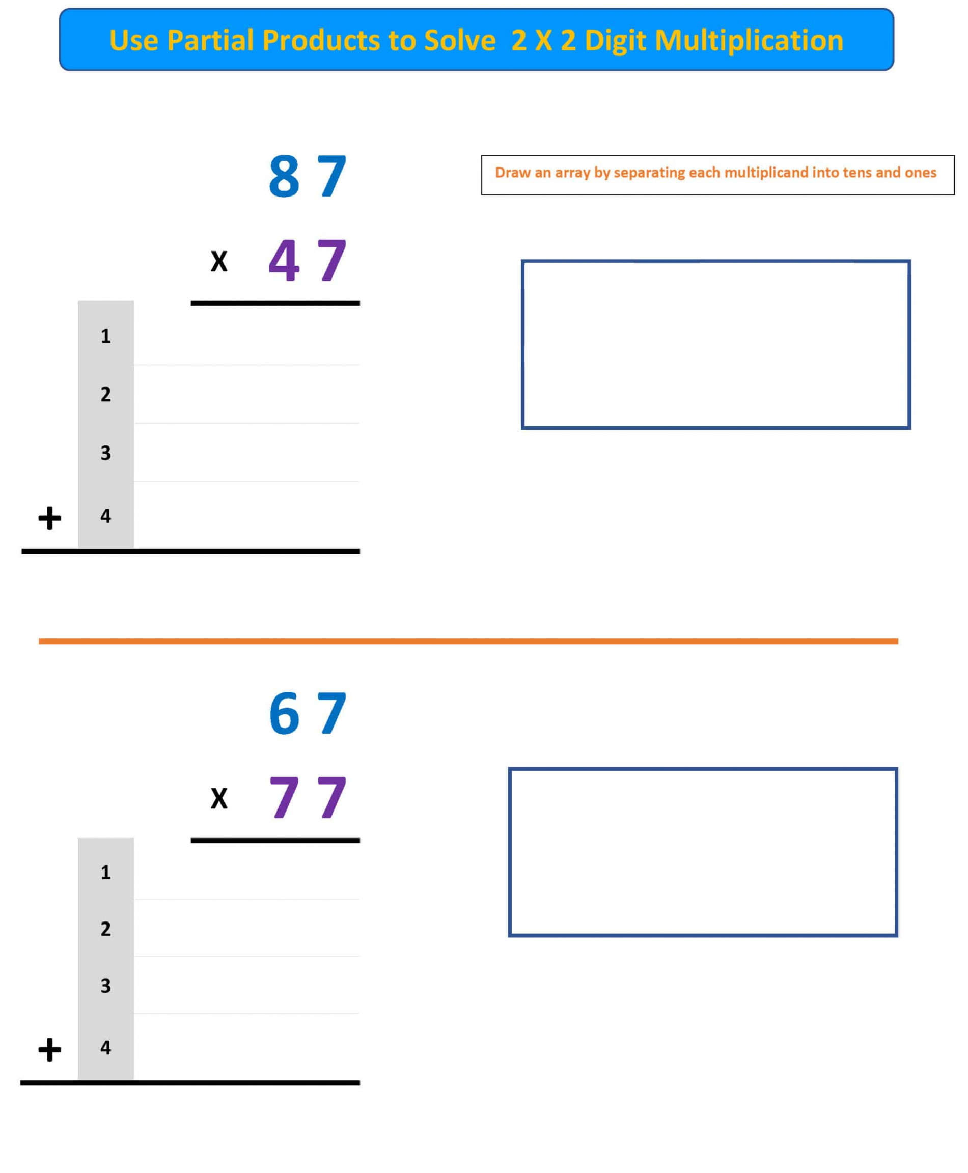 Partial Products Worksheet  - Mr. R