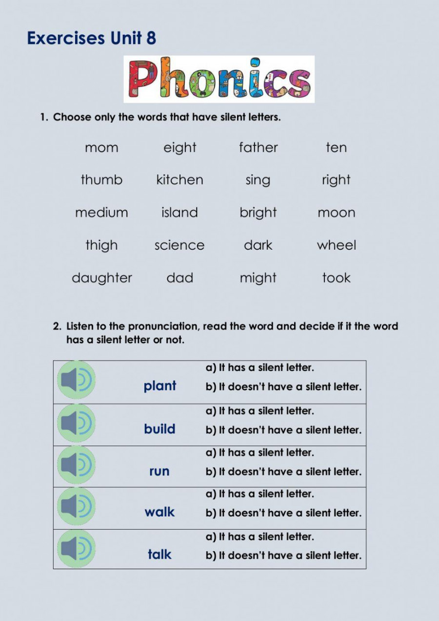 Phonics activity for th grade  Live Worksheets