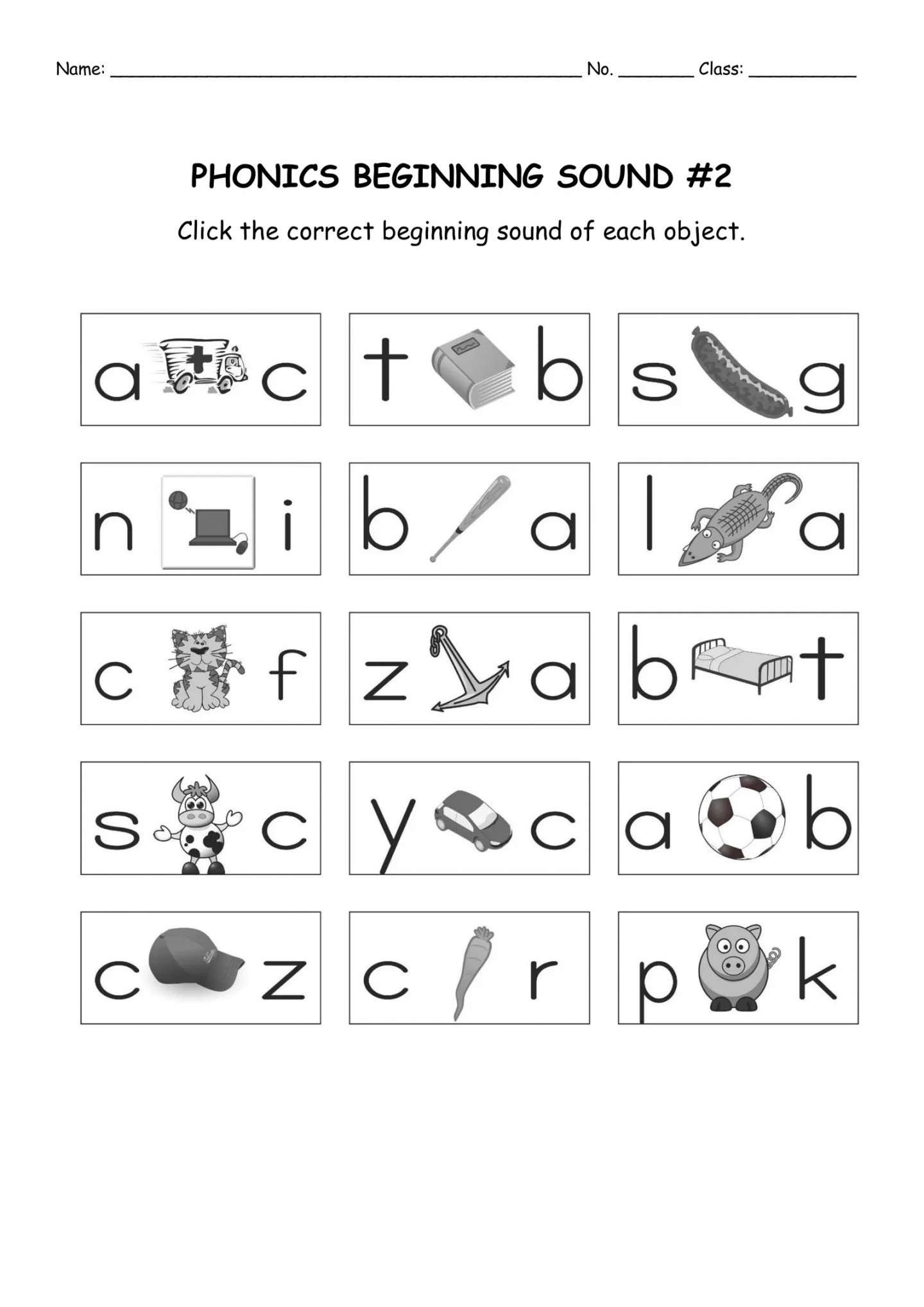 PHONICS BEGINNING SOUND # Interactive Worksheet – Edform