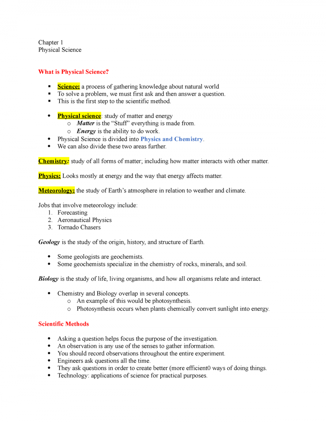 Physical Science- Chapter  - Chapter  Physical Science What is