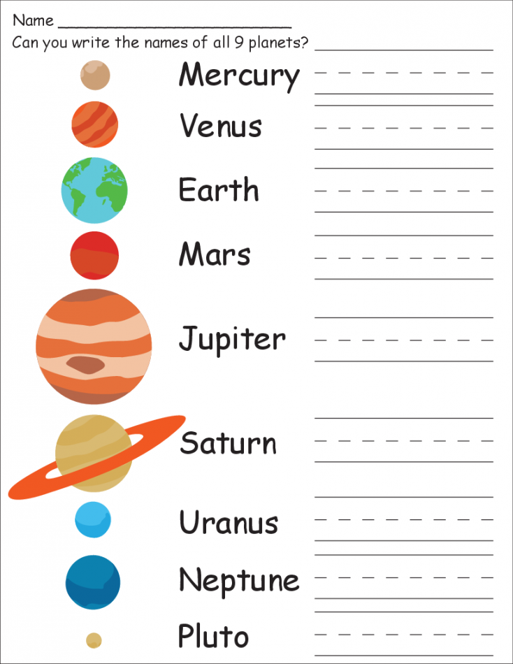 Planets Worksheets For Kindergarten  Solar system worksheets