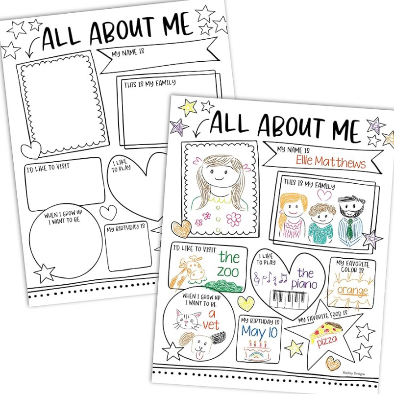 Posters for Primary School Posters - All About Me - All About Me Posters  Primary School Supplies for Teachers for Classroom, Star Student Posters