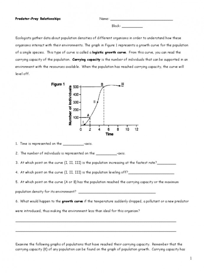 Predator-Prey Relationships Worksheet  PDF  Predation  Reindeer