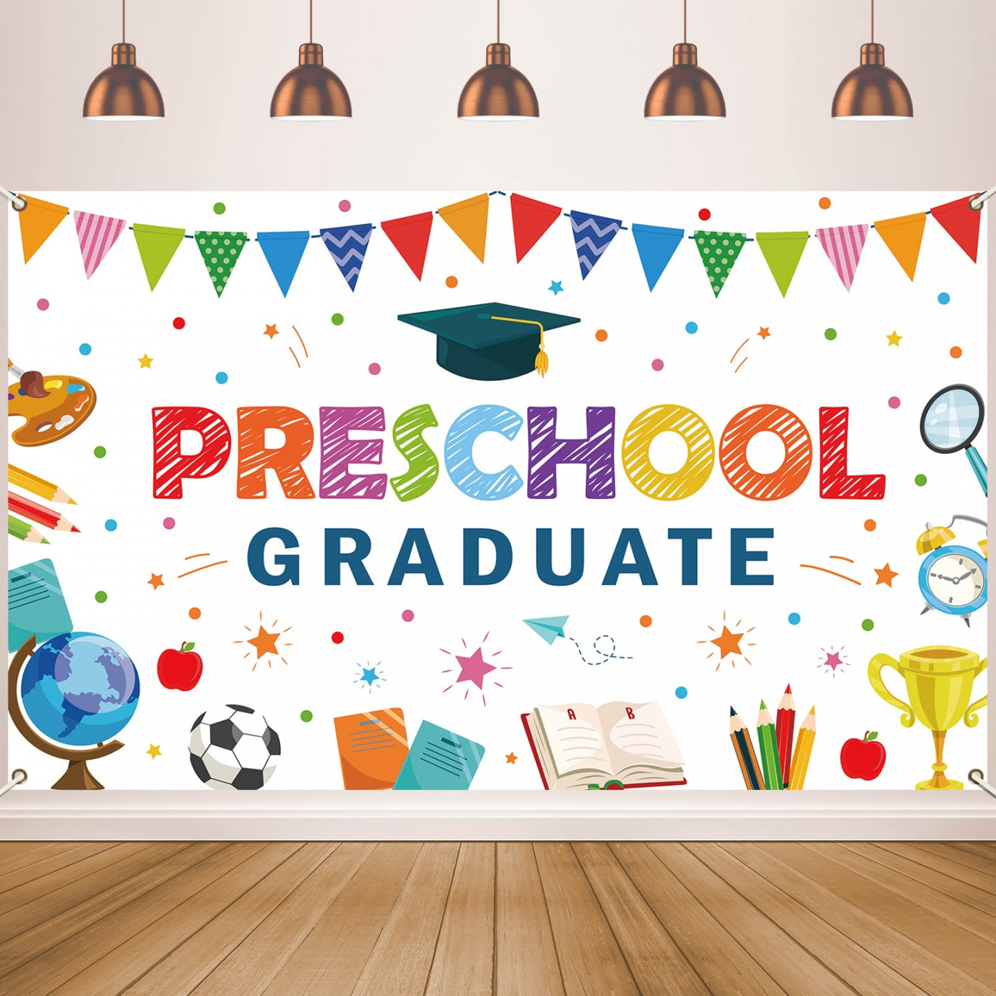 Preschool Graduation Party Decorations Backdrop Kindergarten Graduate  Banner for Kids PreK Congrats Grad Background Class of  Ceremony  Supplies