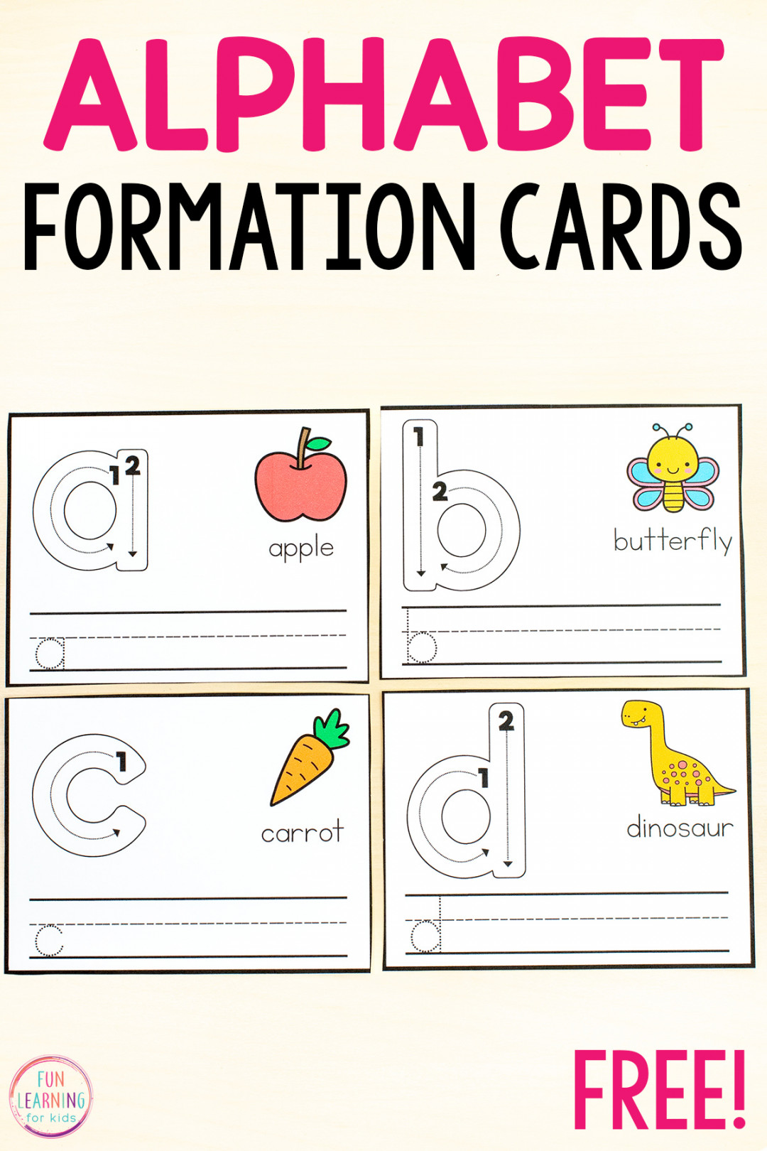 Printable Alphabet Letter Formation Cards for Kids