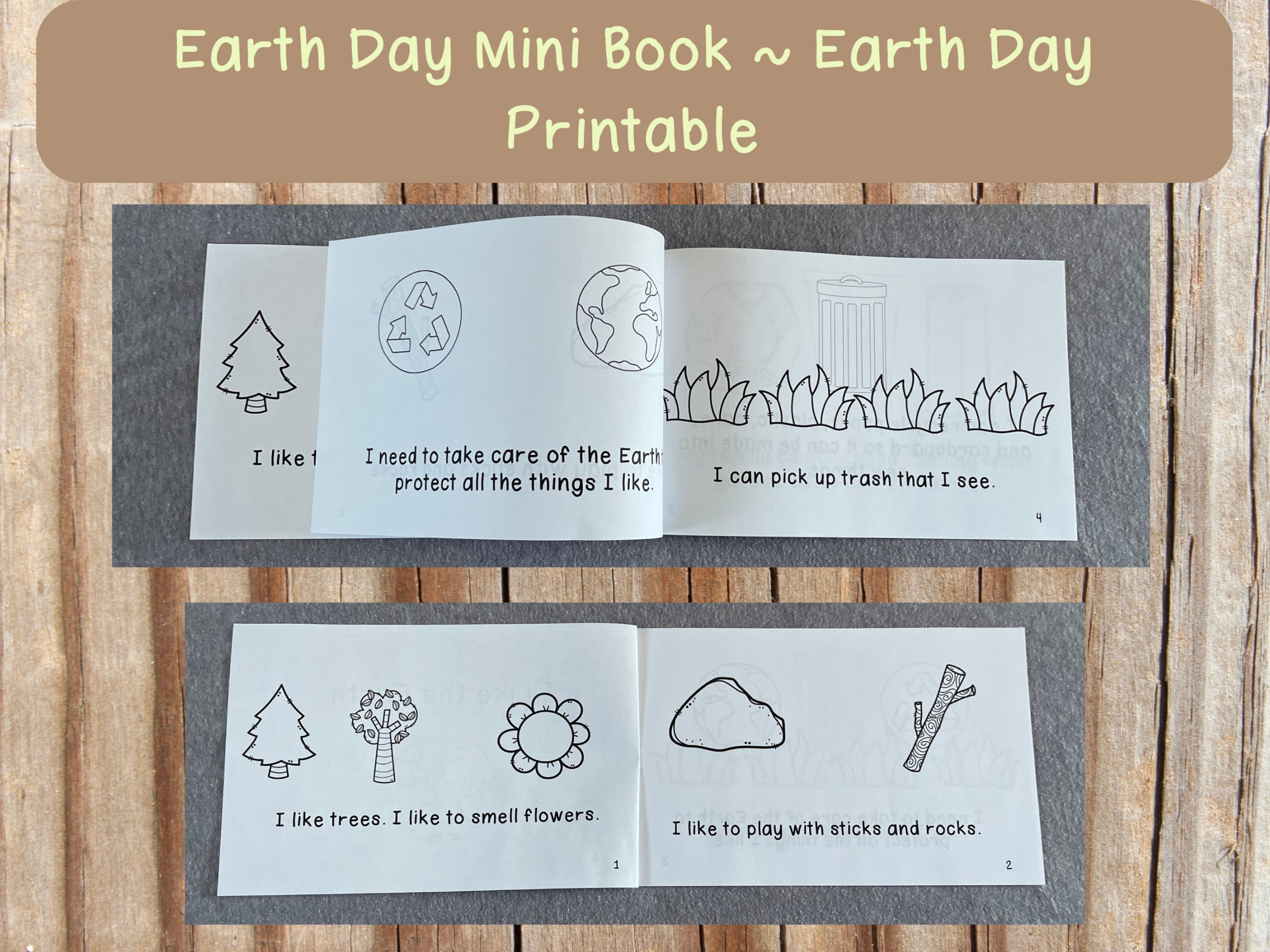 Printable Earth Day Mini Buch Umweltbildung-Naturbasiertes - Etsy