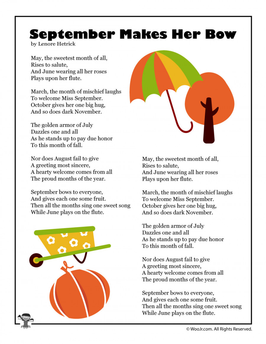 Printable September Poems for Kids  Woo! Jr