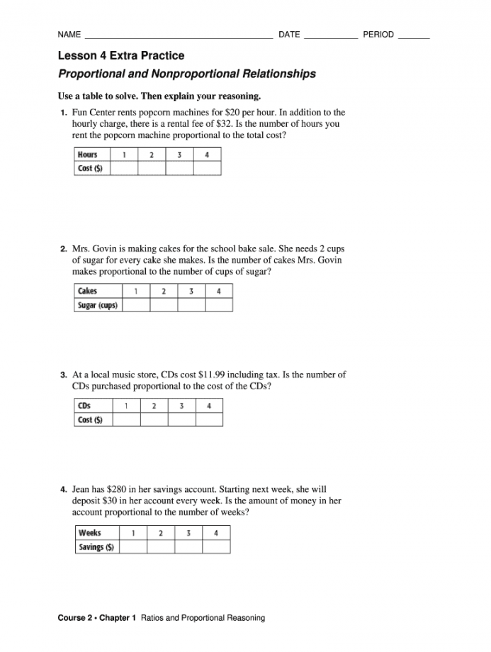 Proportional vs non proportional worksheet answer key: Fill out