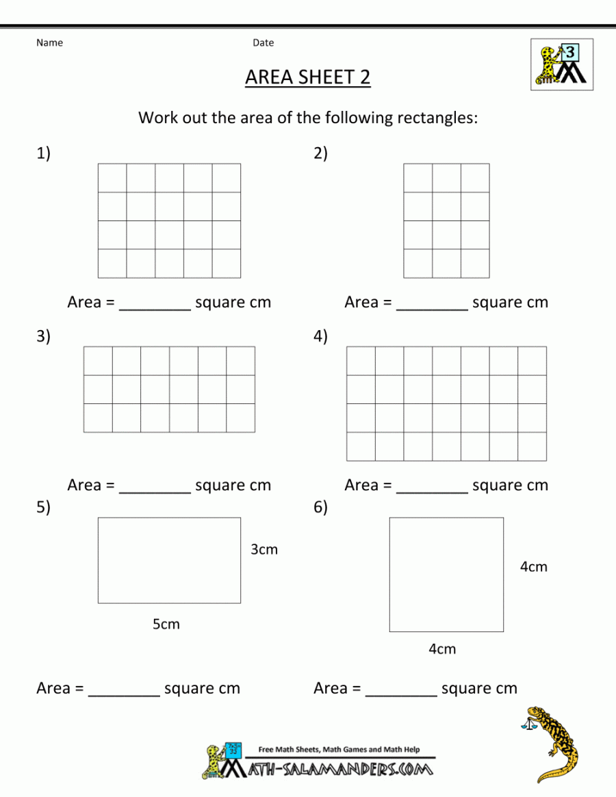 rd grade math worksheets area   Area worksheets, rd grade math