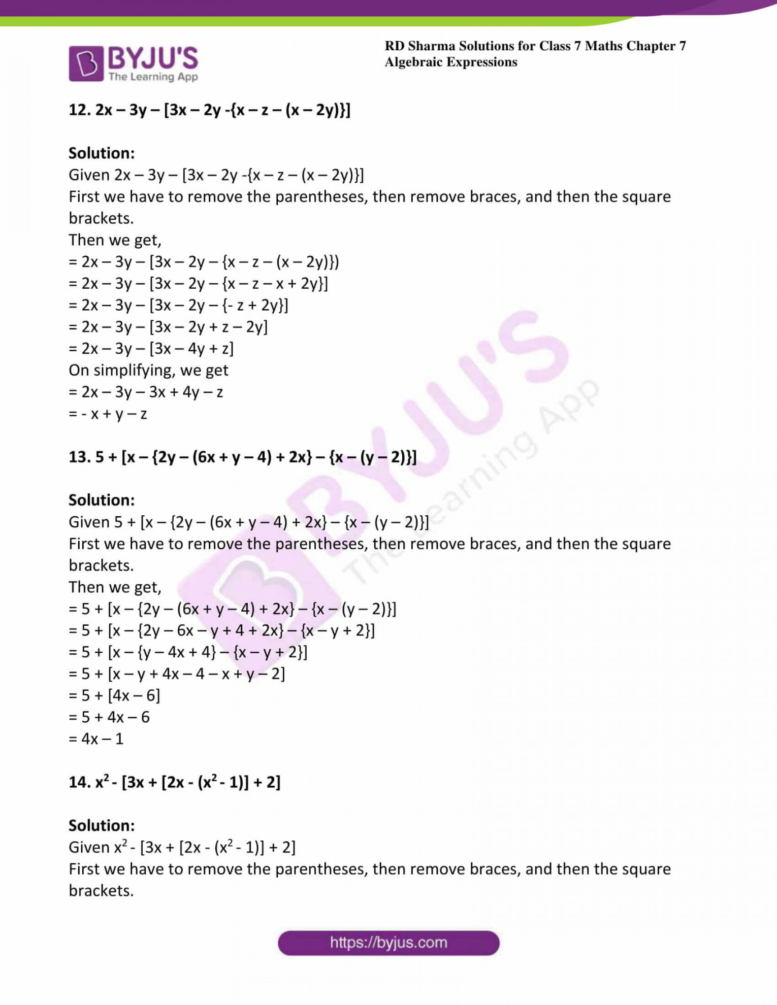 RD Sharma Solutions for Class  Maths Chapter  - Algebraic