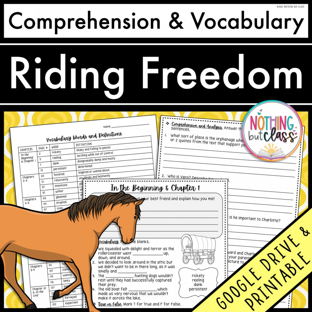 Riding Freedom  Comprehension and Vocabulary