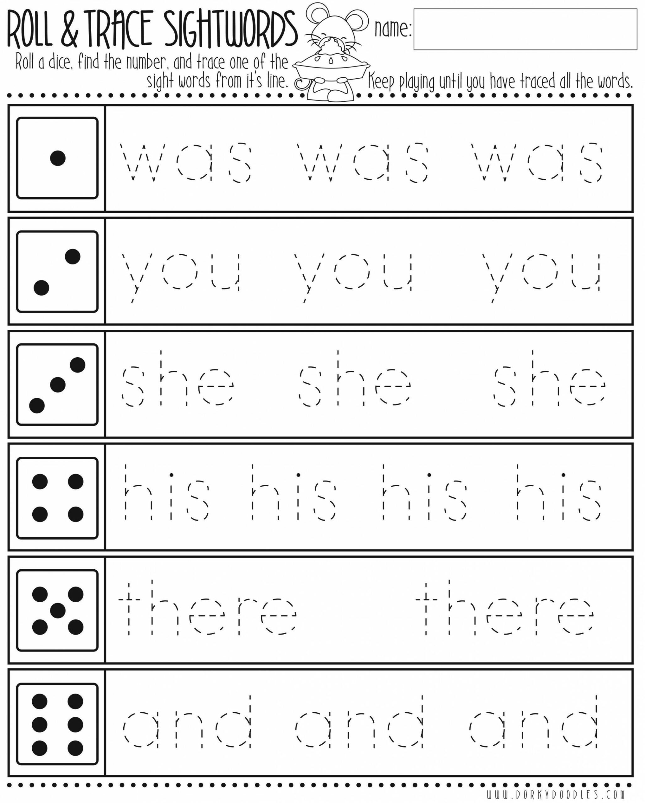 Roll and Trace Sight Words with Thanksgiving Mouse  Sight word