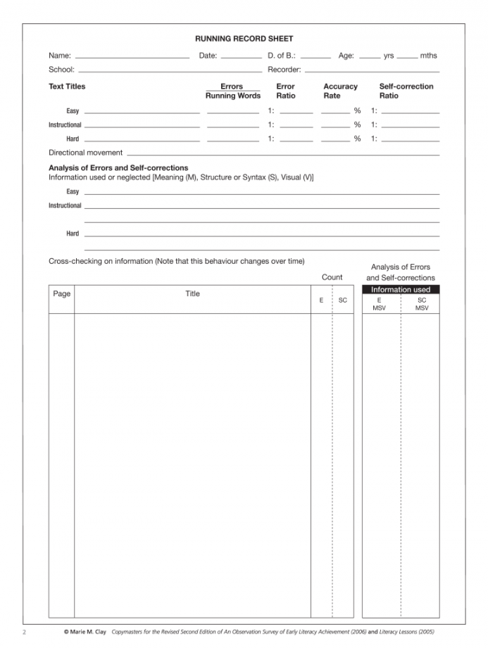 Running record template: Fill out & sign online  DocHub