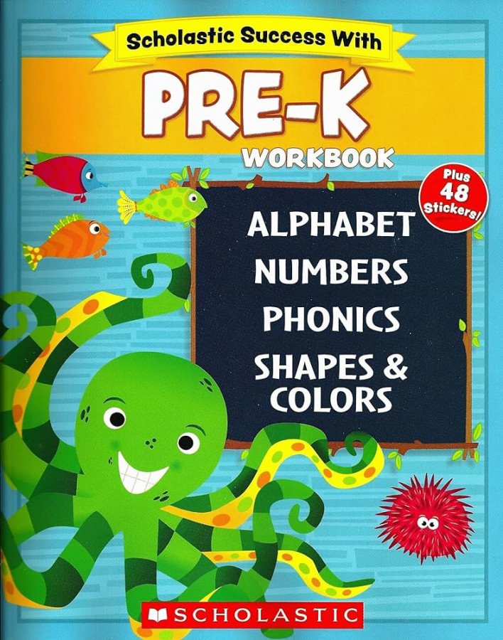 Scholastic - PRE-K Workbook with Motivational Stic : Amazon