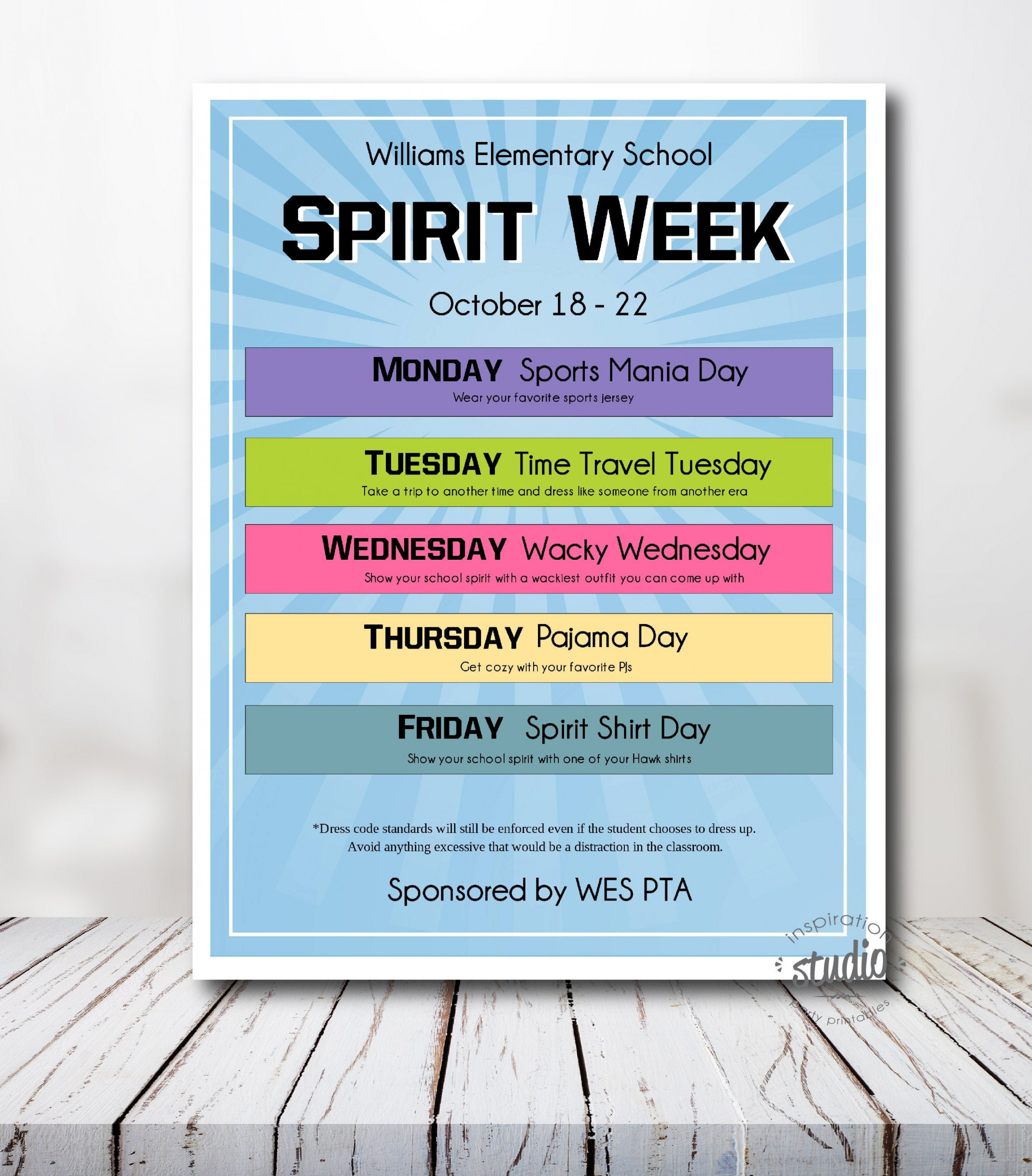 Spirit Week Flyer Template – Martin Lindelof