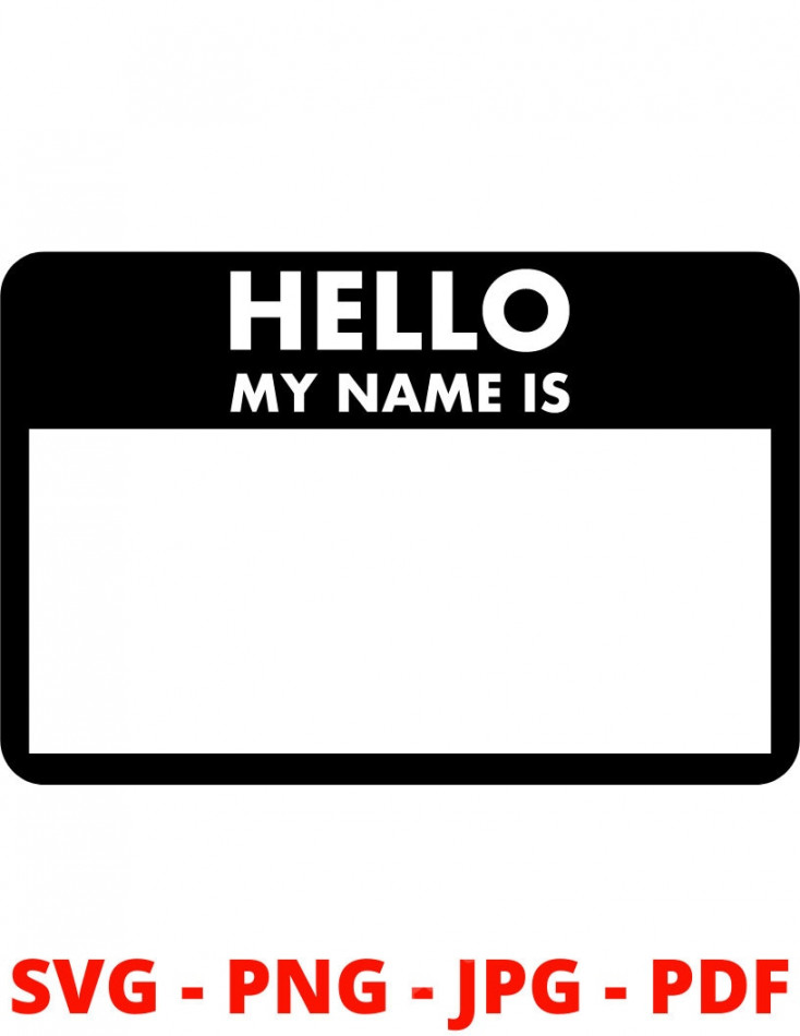 Schwarzes Namensschild "Hello My Name Is"  Einfacher Druck Schriftzug   SVG Datei für Cricut  Gut für Neugeborene  Digitaler Download