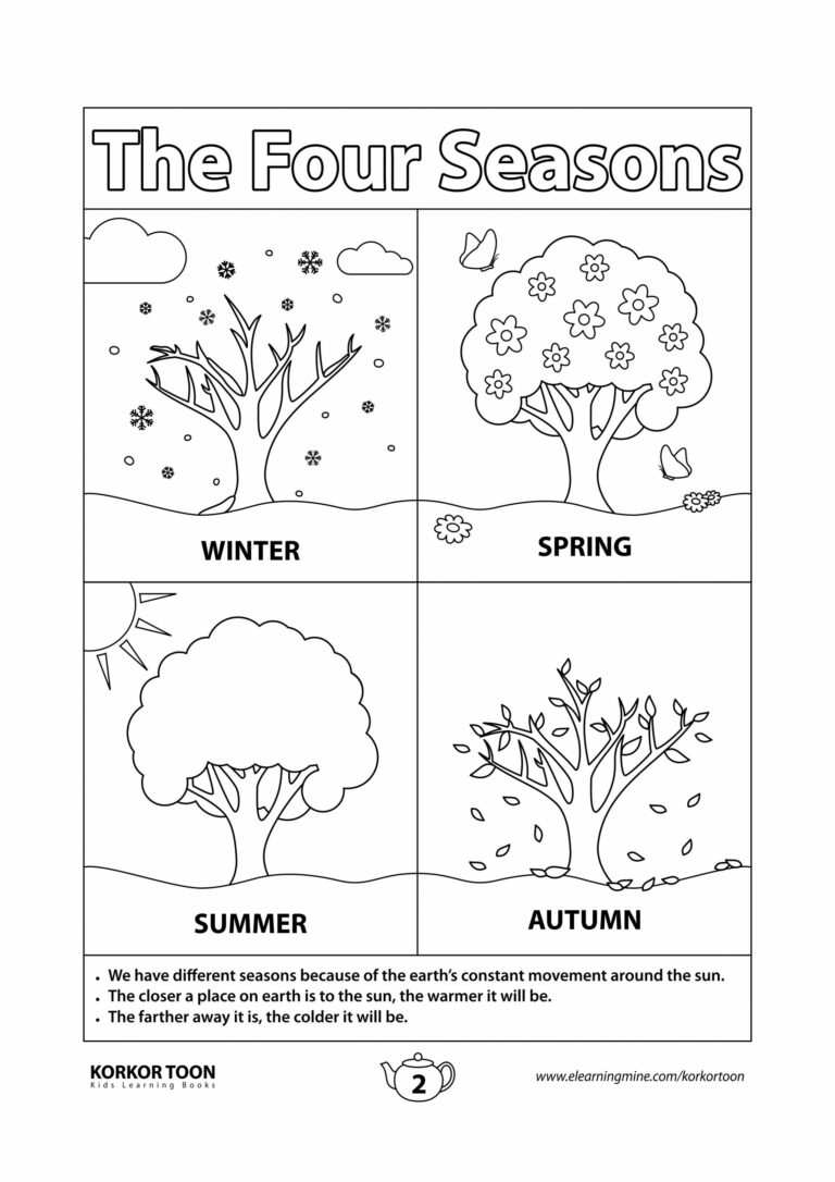 Seasons Coloring Pages For Kindergarten