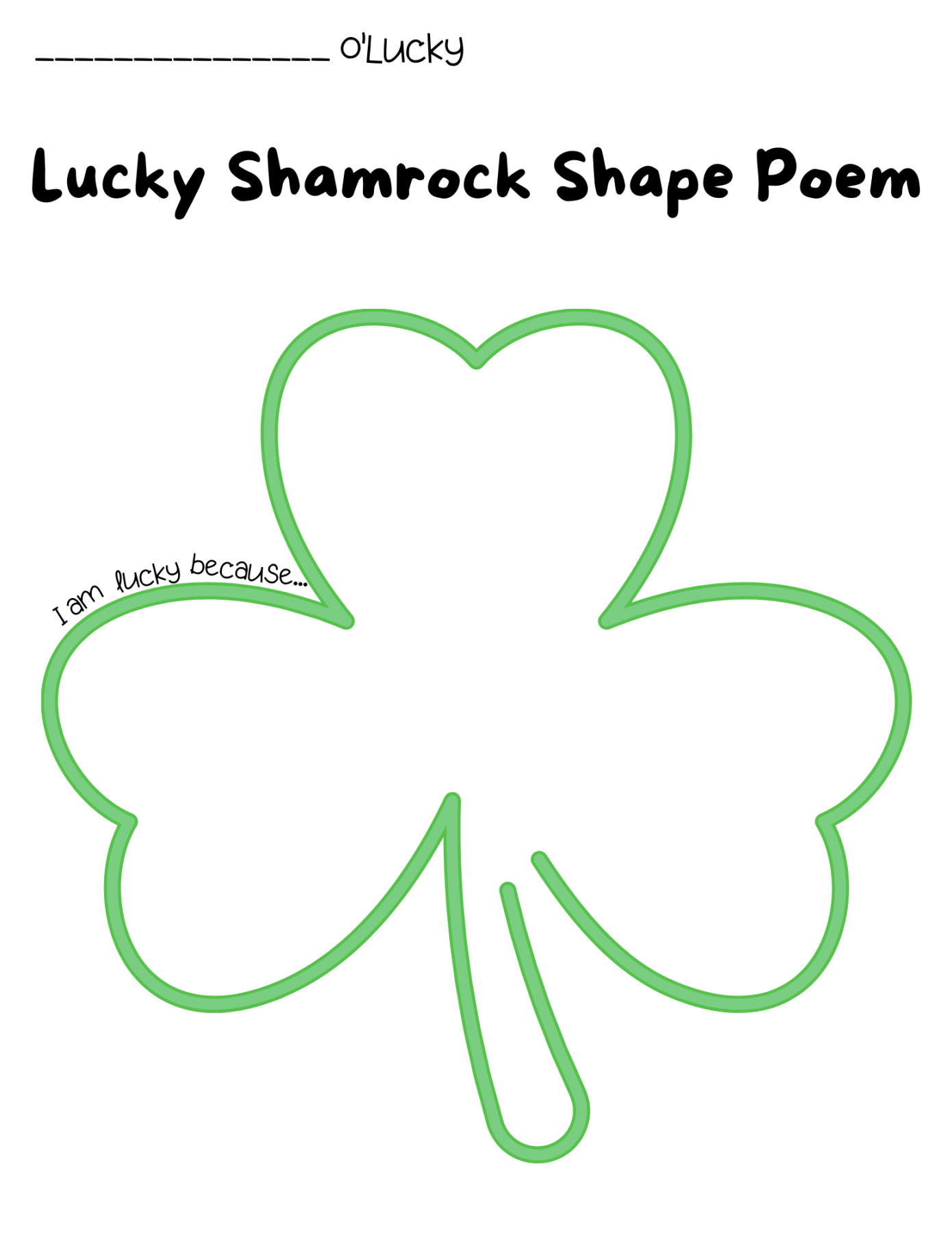 Shamrock Shape Poem to Focus on Gratitude this St