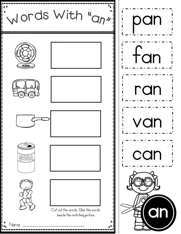 Short A Phonics Practice Printables for Word Families (at, an, ap