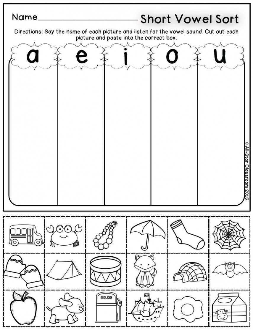 Short Vowel Picture Sorts  Vowel activities, Short vowels