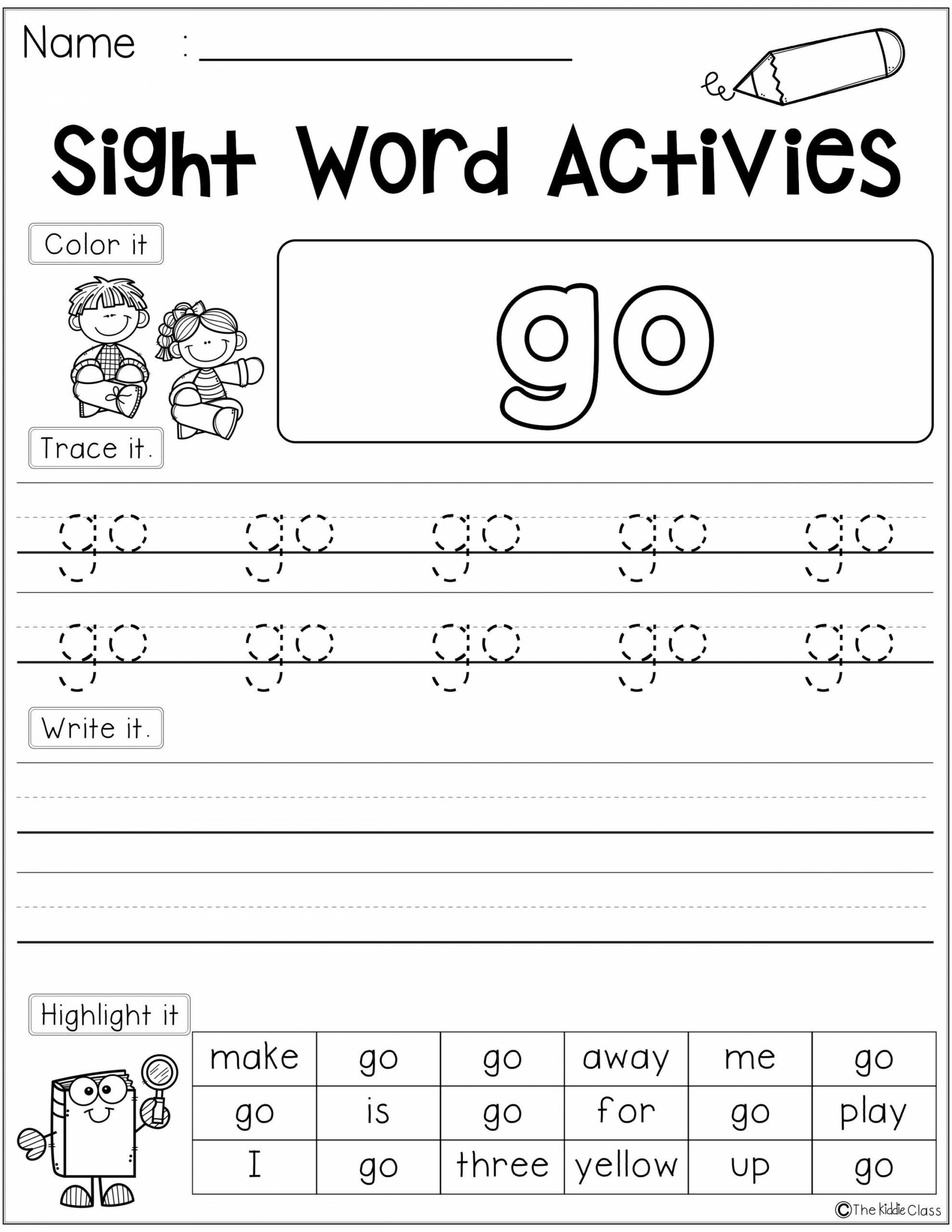 Sight Word Activities (Pre-Primer)  Sight words, Sight word