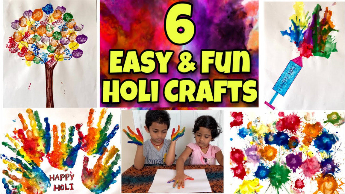 Simple and Easy Holi Craft Ideas for Kids  Holi Activities for Kids  Holi  Special Crafts